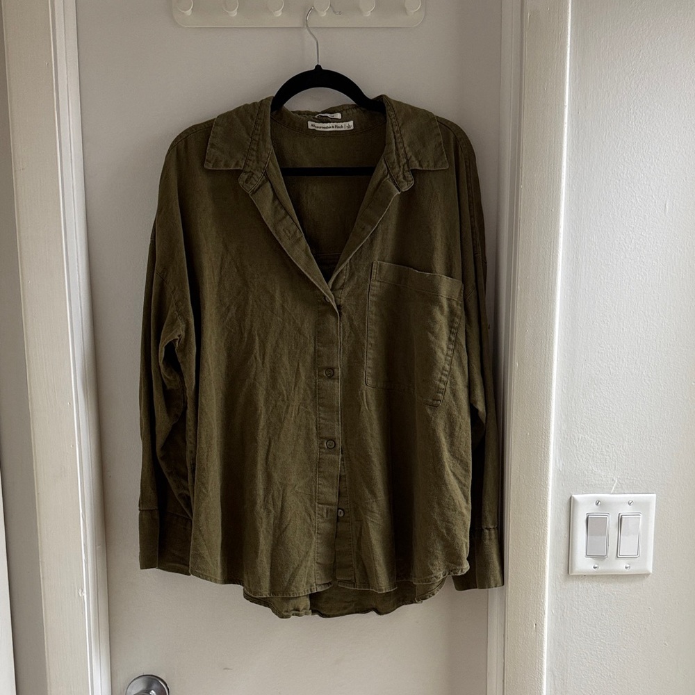 Abercrombie & Fitch Olive Button Down Shirt